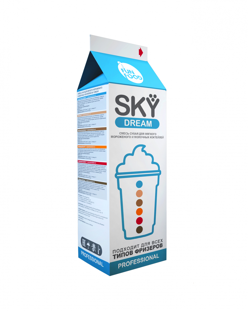 Смесь сухая для мягкого мороженого/коктейлей SKY DREAM КЛУБНИЧНЫЙ ШЕРБЕT 0,7кг